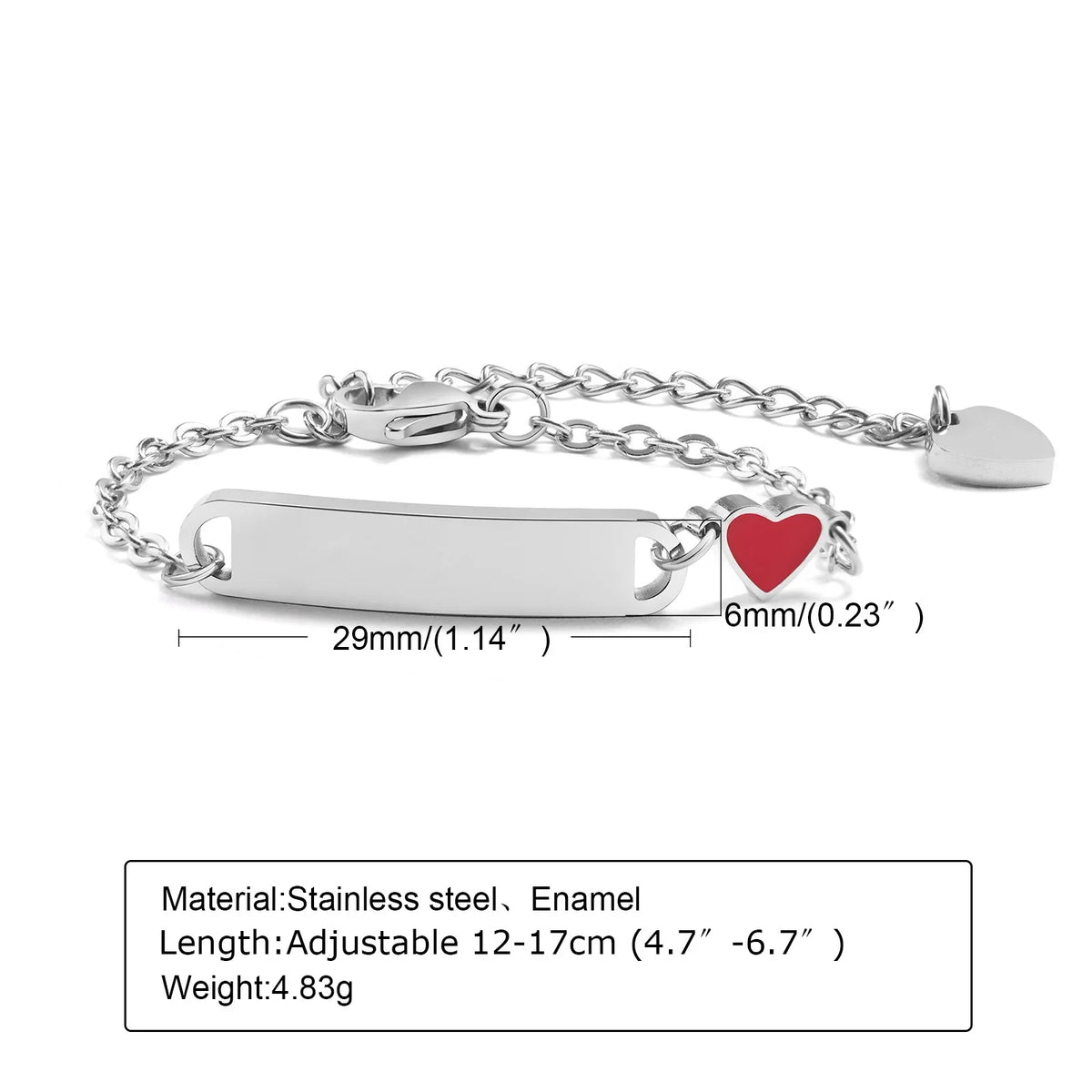 Custom Personalized Name ID Bracelet Gilrs Boy Gifts, Stainless Steel Curb Chain Link Crown Bracelet Not Allergic