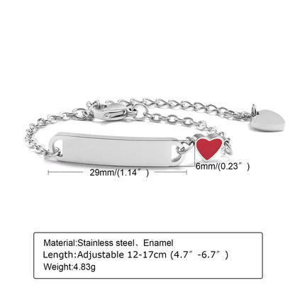 Custom Personalized Name ID Bracelet Gilrs Boy Gifts, Stainless Steel Curb Chain Link Crown Bracelet Not Allergic