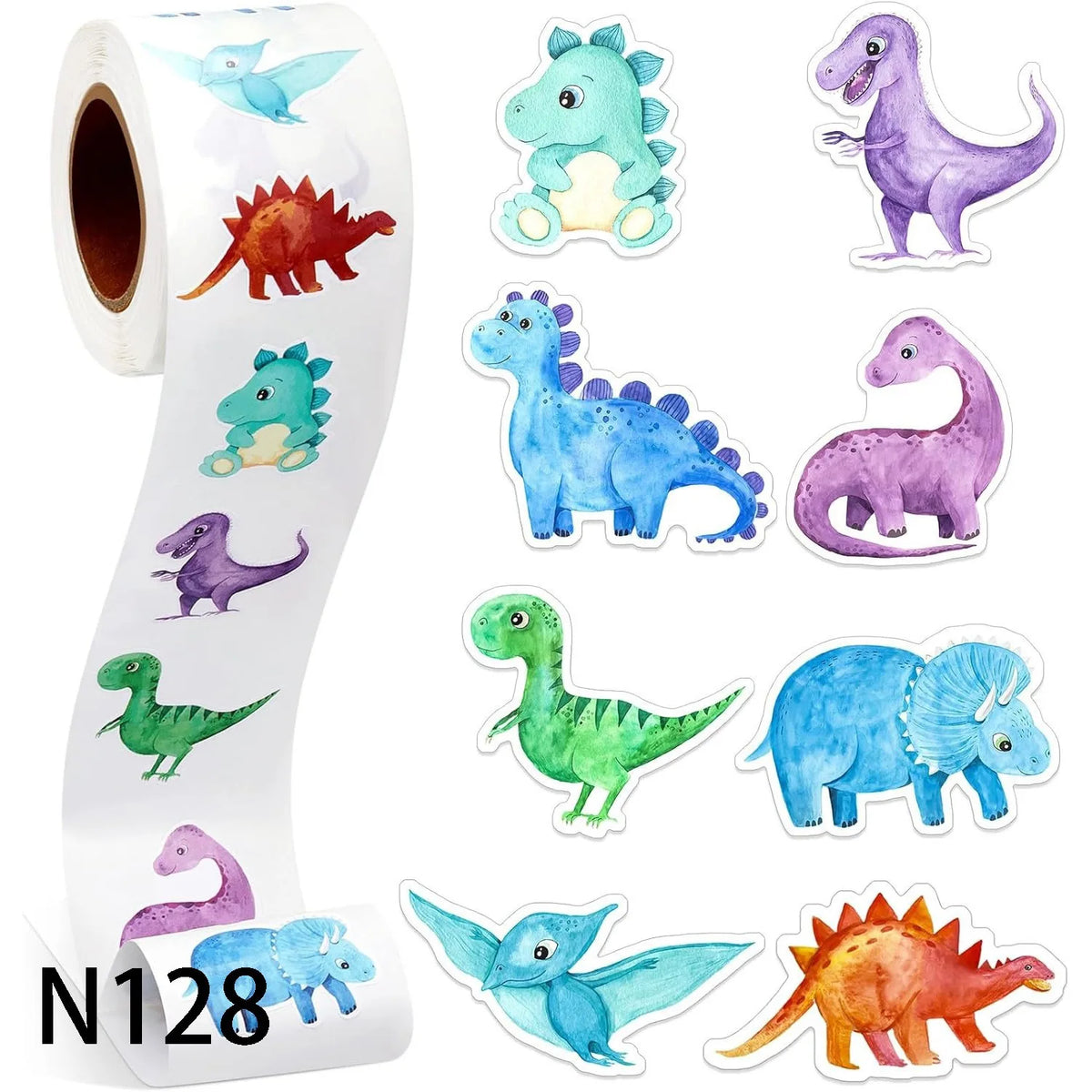 100-500 Animal Stickers Roll | Small Decorative Labels for Photocards and Gifts