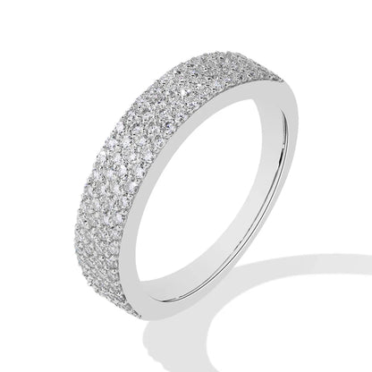 MINTYBOX Moissanite Wedding Band S925 Sterling Silver Ring for Women Lab Diamond Stackable Rings Engagement Fine Jewelry Gift