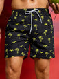 Men's Board Shorts Swim Shorts Swim Trunks Drawstring Elastic Quick Dry Short Beach Hawaiian Casual Black White Micro-elastic