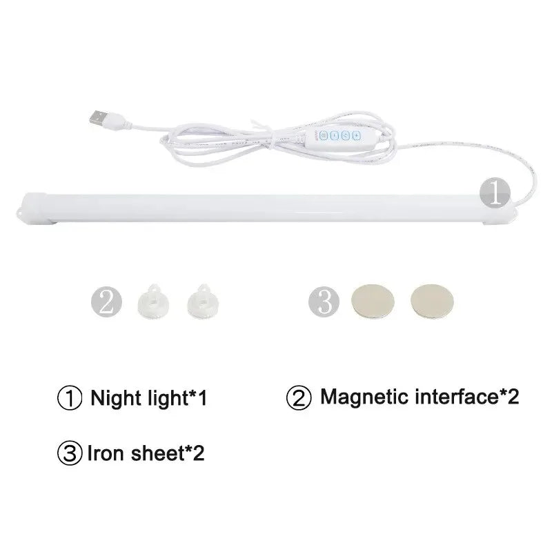 LED Light Under Cabinet Lights | USB Dimmable 3 Color Magnetic Strip