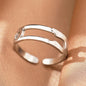 Stainless Steel Rings Simpler Geometric Fashion Vintage Fine Adjustable Open Rings For Women Jewelry Weddings Gifts New Trendy