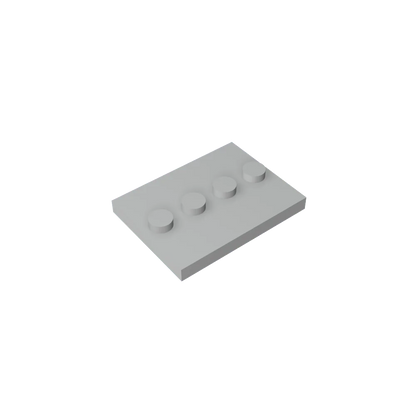 Gobricks GDS-980 Tile, Modified 3 x 4 with 4 Studs in Center | Compatible Building Block for DIY and MOC
