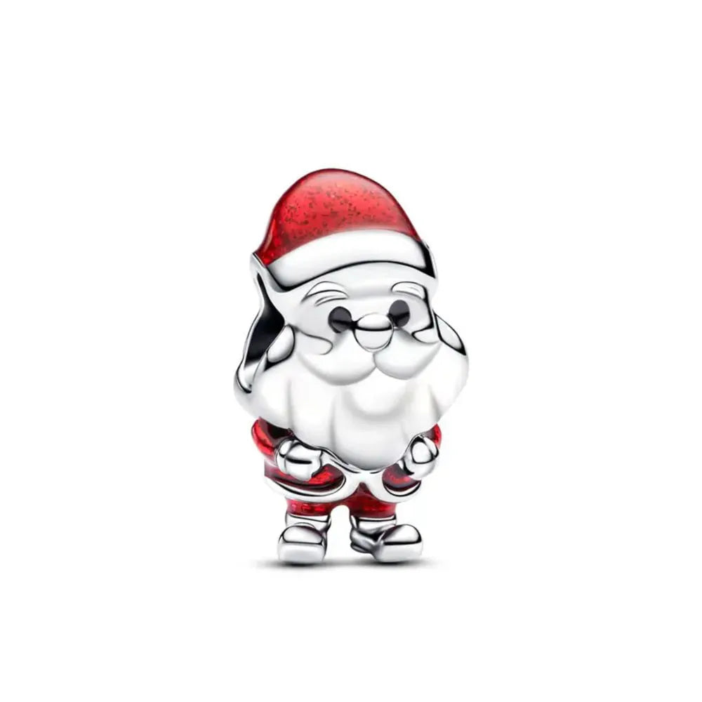 Hot Selling Christmas Santa 925 Silver Charm Bead Fit European Bracelet Bangles Women Necklace Jewelry