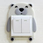 Luminous Silicone Switch Cover | Kawaii Cartoon Animal 3D Sticker for Kids Room