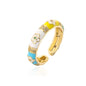 NEWBUY Colorful Enamel Wedding Rings For Women Female Oval Flower Finger Ring Female Party Jewelry Accessories Wholesale