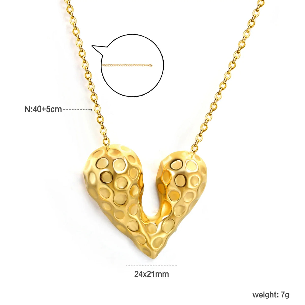 ASONSTEEL Heart Pendant Necklace | Romantic Gold Stainless Steel Choker for Women