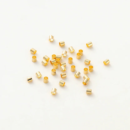 100pcs/lot 1.5/2/2.5mm 14K/18K Gold Color Plated Brass Positioning Beads for DIY Bracelet Necklace Jewelry Making Accessories