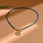 4mm Colorful Stone Choker Necklace for Women | Round Evil Charm Pendant