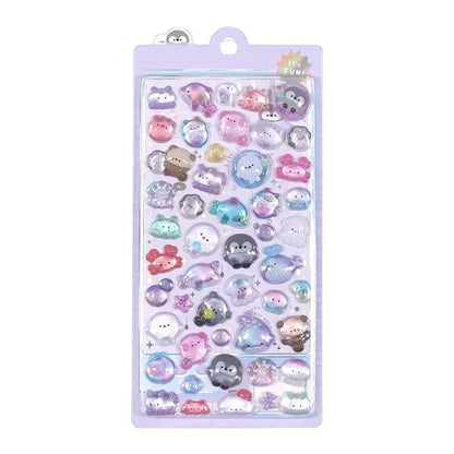 Japanese Anime Food Stamping Seal Fun | 3D Crystal Diamond Sticker Set for Kids