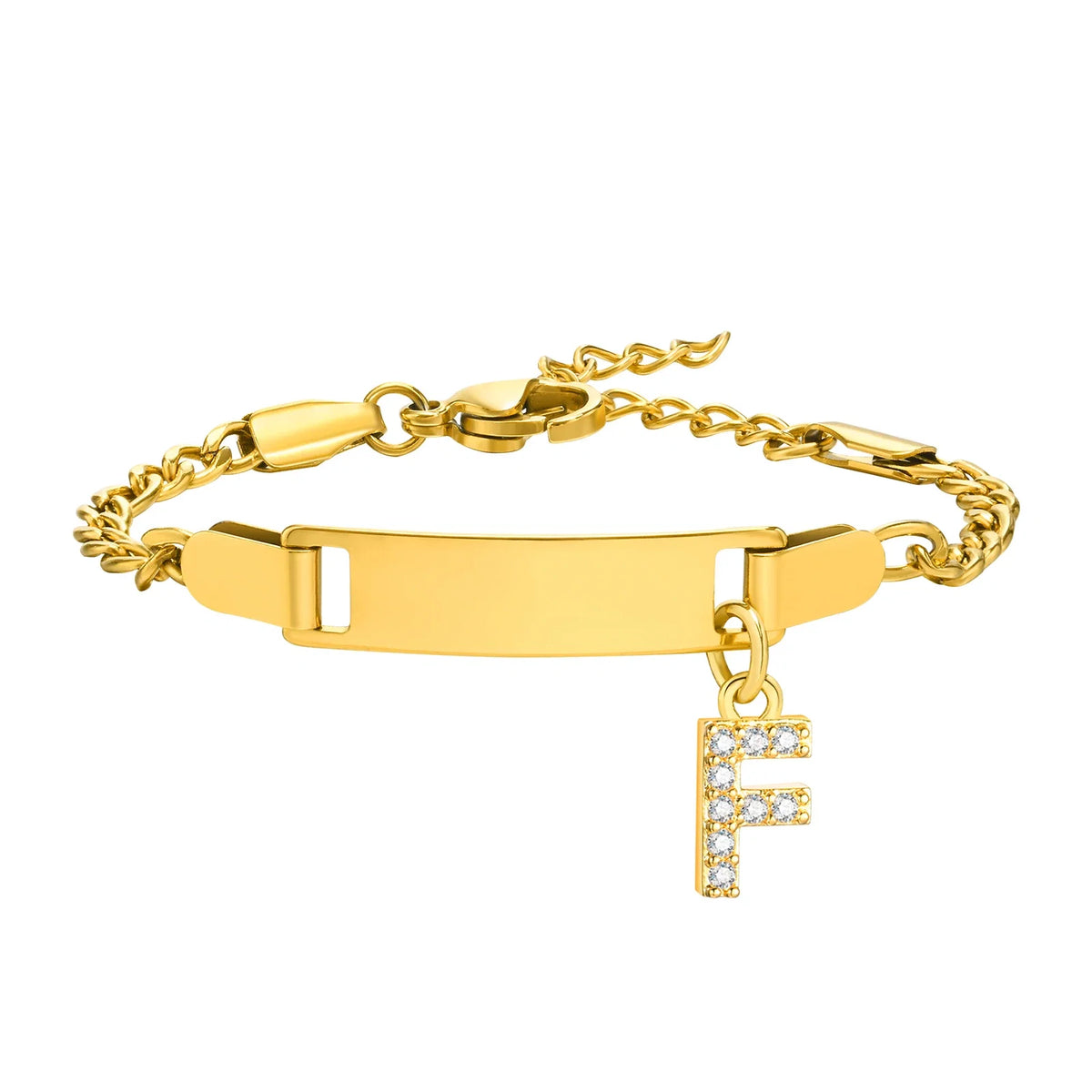 Personalized Name Bracelet With Initials for Boy Girl, Free Engraving Date ID Wristband Birthday Gift