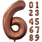 40 Inch Foil Number Balloon Set | Brown Birthday Party Decoration