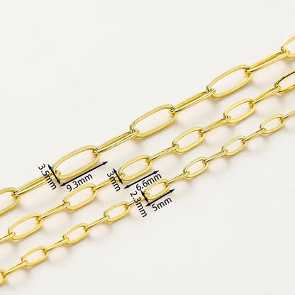 1Meter/lot 14K 18K Gold Plated Brass Metal Round Link Cable Chains DIY Jewelry Making Chain For Needlework Jewelry Accessories