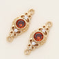 5/10Pcs/Pack 18K Gold Color Plated Metal Brass 2 Holes Oval Connector Pendants for DIY Necklace Jewelry Making Accessories