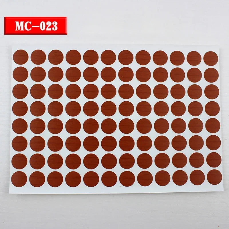 96Pcs 15mm Wood Furniture Screw Cap Covers | Self-Adhesive Hole Stickers for Desk Cabinets