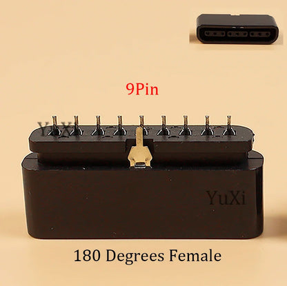 90 180 Degree Interface Female Socket 9 Pin Slot Connector | Replacement Part for PlayStation 2 Console