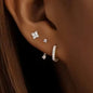 Gold Hoop and Stud Earrings Set | 3-Piece Stainless Steel Jewelry Collection