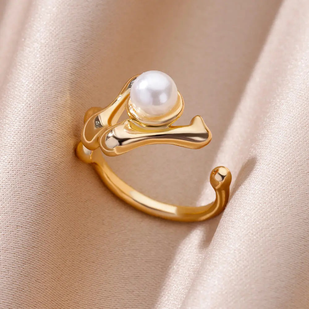Stainless Steel Rings For Women Gold Color Fashion Heart Zircon Opening Ring Female Finger Wedding Party Jewelry Gift