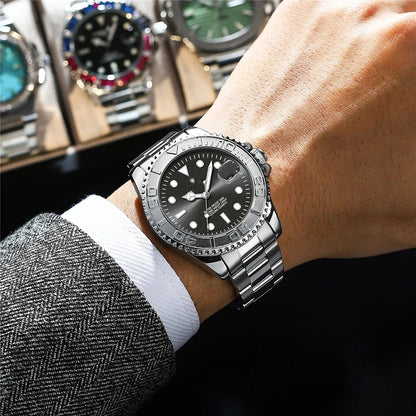 New Automatic Watch Mens Sports Bezel Gray Digital Luxury Watches For Man Fashion Quartz Wristwatches Gifts Men Tudo Por 1 Real