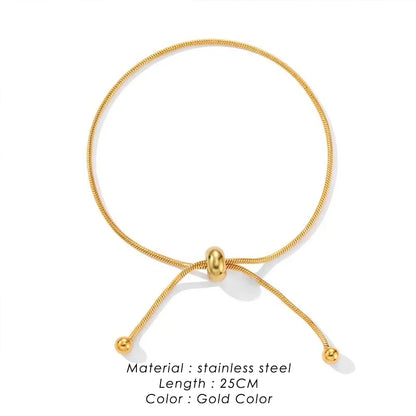 Korean Adjustable Stainless Steel Bracelet for Women Girl Men High Quality Design Gold Color Snake Chain Jewelry Wholesale