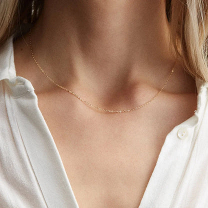Fine Chain Necklace Stainless Steel Gold Color Pendants Short Long Statement Women Colar Gift Stainless Steel Jewelry Wholesale