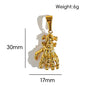18K Gold Plated Stainless Steel Pendant Vintage Egyptian Pharaoh Portrait Lion Skull & Ghost Hand Charms Trendy Jewelry