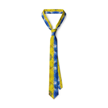New Van Gogh Oil Painting Tie For Men Star Moon Night Retro Fun 8cm Wide Slim Necktie Accessories Daily Wear Wedding Party Gift