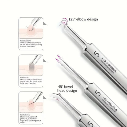 1/3pcs Extra Fine No. 5 Cellular Acne Blackhead Tweezers | Facial Beauty Tool for Skin Care