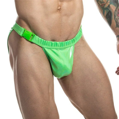 Sexy Briefs Men's Faux Leather  Male Bikini Gay Men Underwear Brief Gay Sissy Bulge Pouch Panties PU Patent Leather Underpants