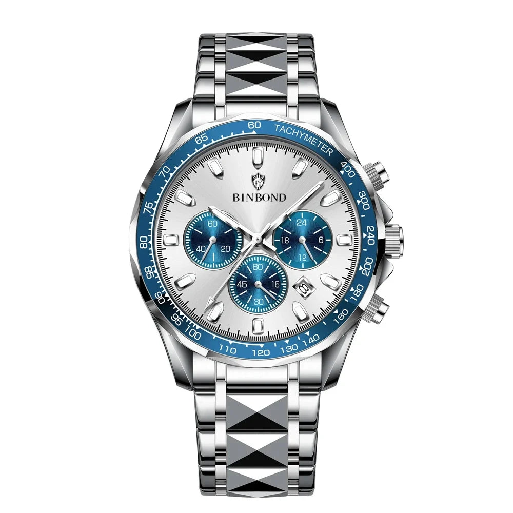New Automatic Watch For Man Small Dial Blue Digital Fashion Quartz Wristwatches Men Clock Luxury Watches Mens Gifts Reloj Hombre