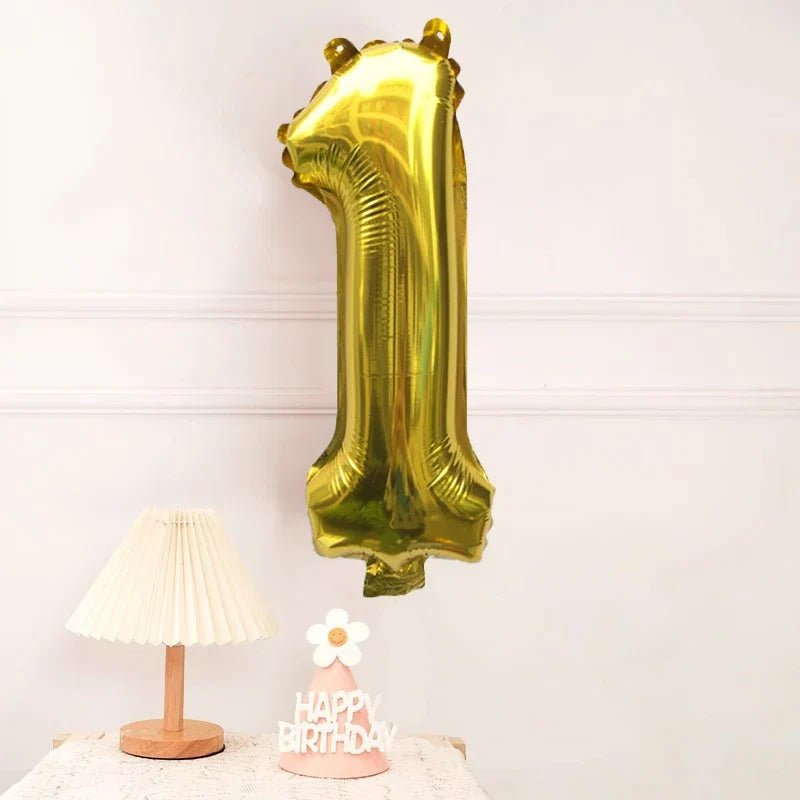 32 Inch Gold Foil Number Balloons 0-9 | Birthday Party Decorations