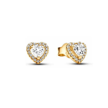 European New Cross Sunflower Gold Color Stud Earrings, Fit Women's Festival Exquisite Charm Jewelry Gifts  925 Silver