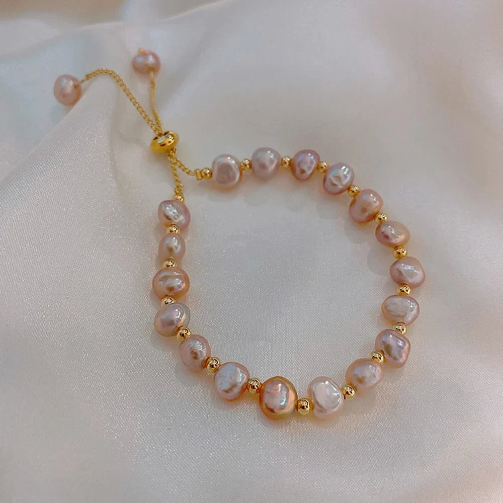 Elegant Pearl Bracelet Baroque Simulated Pearl Women Bracelet Bangles Ladies Fashion Charm Jewelry For Birthday Party Gifts