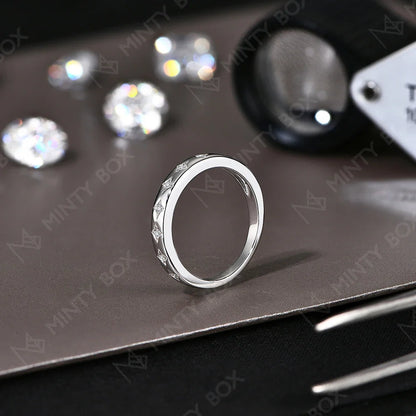 MINTYBOX Stars S925 Silver Moissanite Wedding Band Rings for Women Lab Diamond Engagement Ring 18K Plated Fine Jewelry