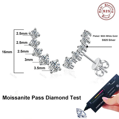 NeeTim 1.16cttw Full Moissanite Stud Earrings for Women Gemstones Lab Diamond Studs Earrings 925 Sterling Silver Fine Jewelry