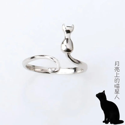 925 Sterling Silver Cat Rings For Women Engagement Luxury Designer Jewelry Female Offers With Free Shipping URBABY Jewellery