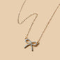 Fashion Rhinestone Bow Pendant Necklace For Women Exquisite Zircon Bowknot Choker Necklaces Office Party Jewelry Lady Gifts