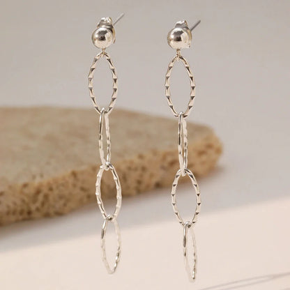 Stainless Steel Earrings Personality Irregular circle Long Fashion Simplicity High-end Sense Dangle Earrings For Women Jewelry