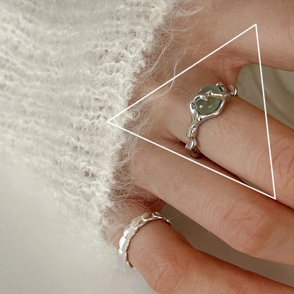 VENTFILLE 925 Sterling Silver Geometric Multilayer Round Bead Ring | Fashion Punk Temperament Jewelry