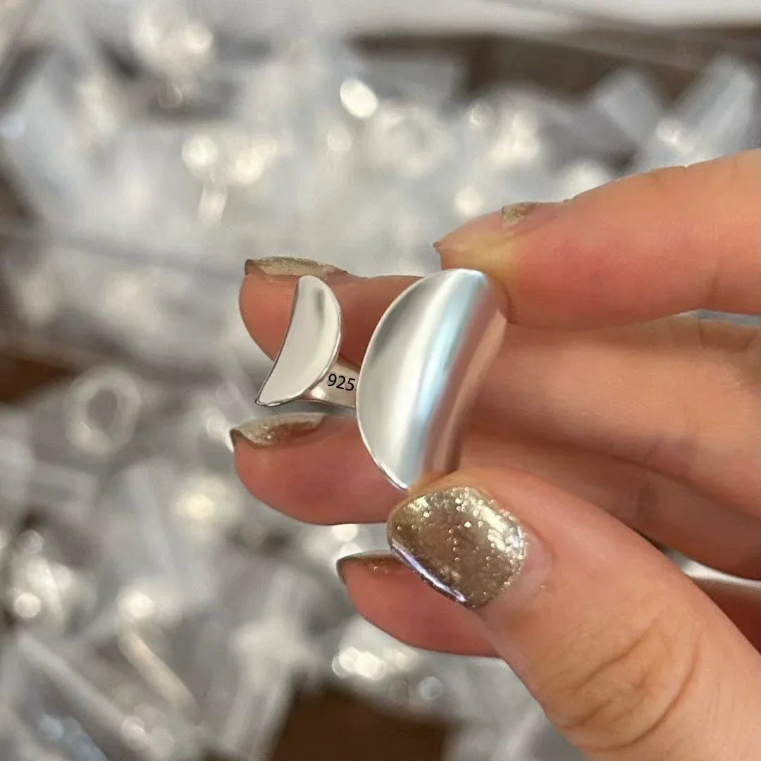 VENTFILLE 925 Sterling Silver Geometric Multilayer Round Bead Ring | Fashion Punk Temperament Jewelry