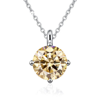 NeeTim 1CT 2CT Real Moissanite Pendant Necklace For Women Top Quality 925 Sterling Silver Wedding Party Bridal Luxury Jewelry