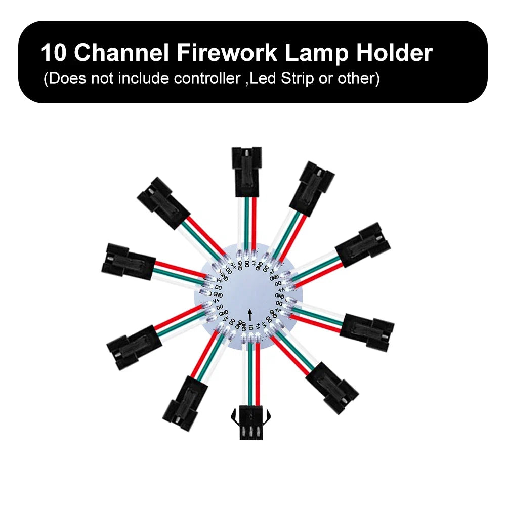 WS2812B LED Firework Light Module Panel 10/11/12/13 Channel | Individually Addressable Pixel Strip Ring