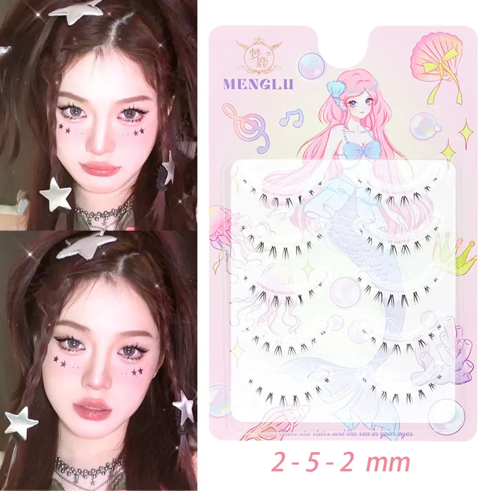 Menglu Natural Short Lower Lashes | Hand-Painted Style Fake Eyelashes