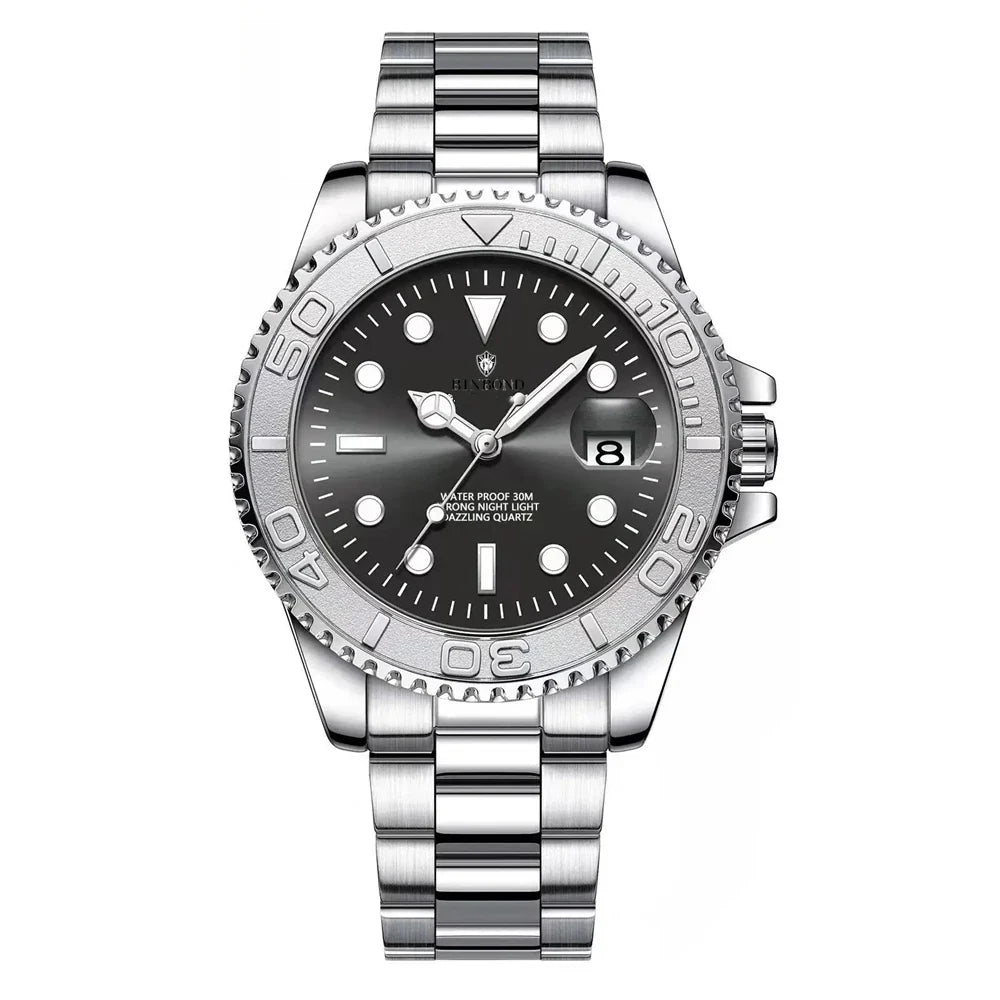 New Automatic Watch Mens Sports Bezel Gray Digital Luxury Watches For Man Fashion Quartz Wristwatches Gifts Men Tudo Por 1 Real
