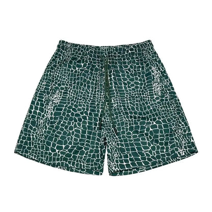 Men's Scale Printed Pattern Casual Shorts Boys Summer Cool Hawaiian 3D Printed Casual Swim Trunks Drawstring Surfboard Shorts