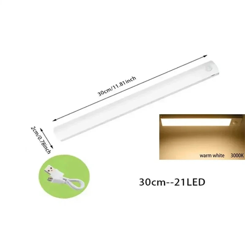 PIR Motion Sensor Rechargeable LED Night Light | Dimmable Magnetic Lamp for Closet Stairs Bar