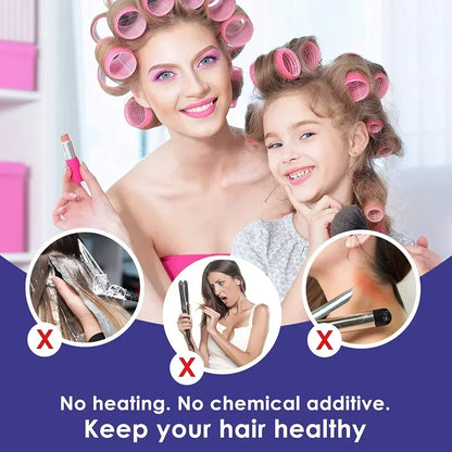 Self-Grip Hair Rollers Heatless Hair Curlers | No Heat DIY Styling Tool for Volume and Bangs