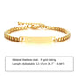 Custom Personalized Name ID Bracelet Gilrs Boy Gifts, Stainless Steel Curb Chain Link Crown Bracelet Not Allergic