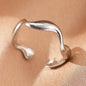 Stainless Steel Rings Simpler Geometric Fashion Vintage Fine Adjustable Open Rings For Women Jewelry Weddings Gifts New Trendy